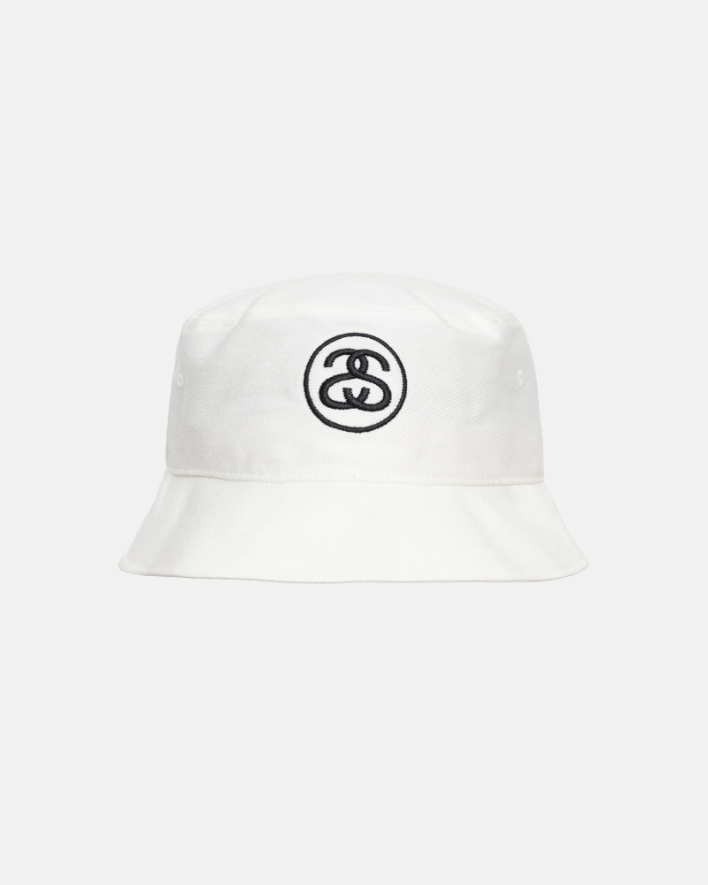 Stüssy Deep Bucket Hat SS Link Bucket Hat White | NVP-596317