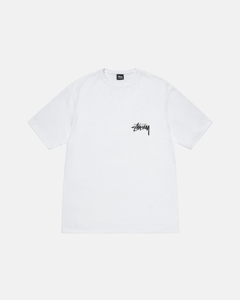 Stüssy Dog Collage Tee Short Sleeve T-Shirt White | BXO-059436