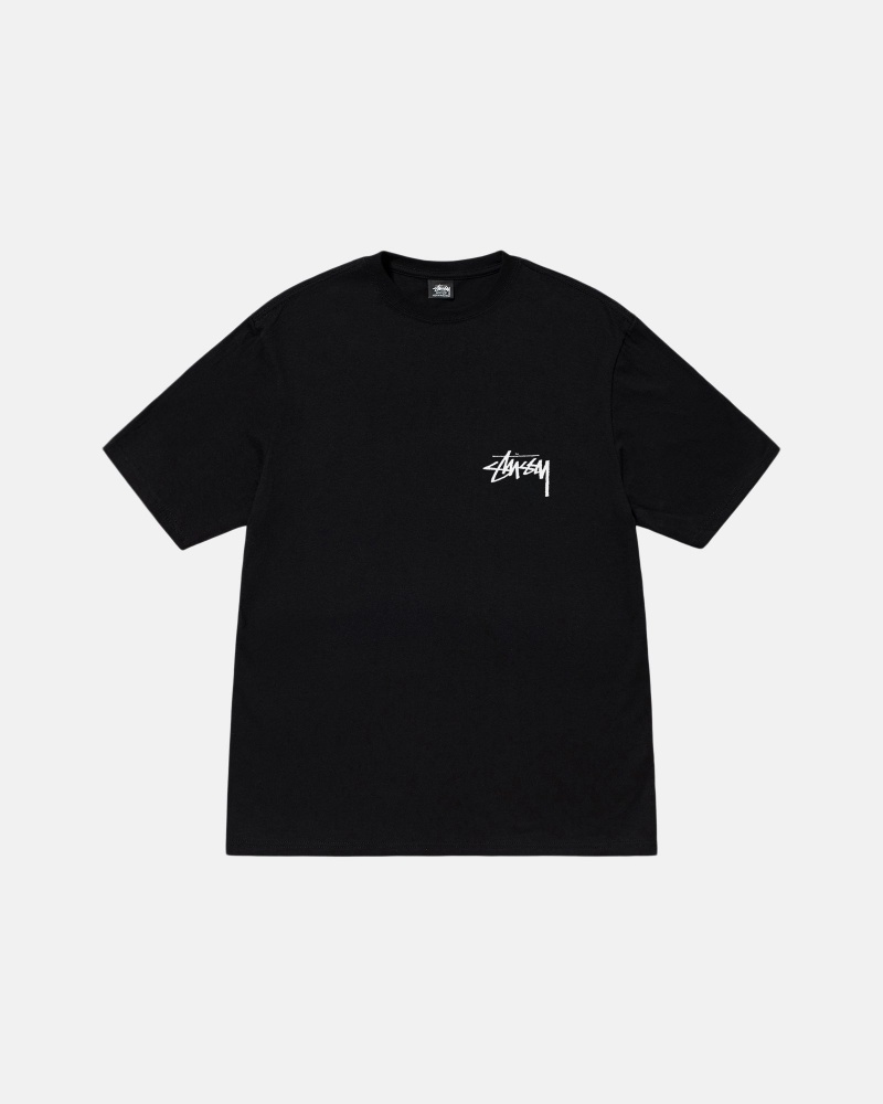 Stüssy Dog Collage Tee Short Sleeve T-Shirt Black | UCM-754238