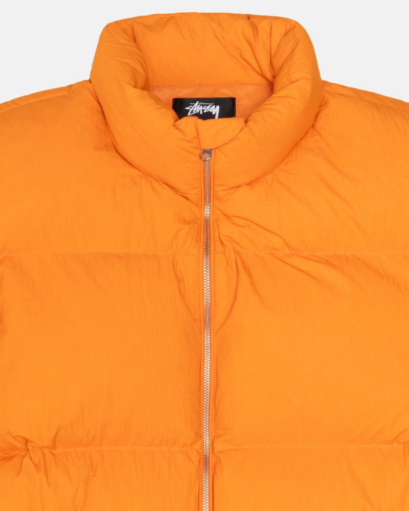 Stüssy Down Puffer Nylon Long Sleeve Outerwear Orange | FXC-835946