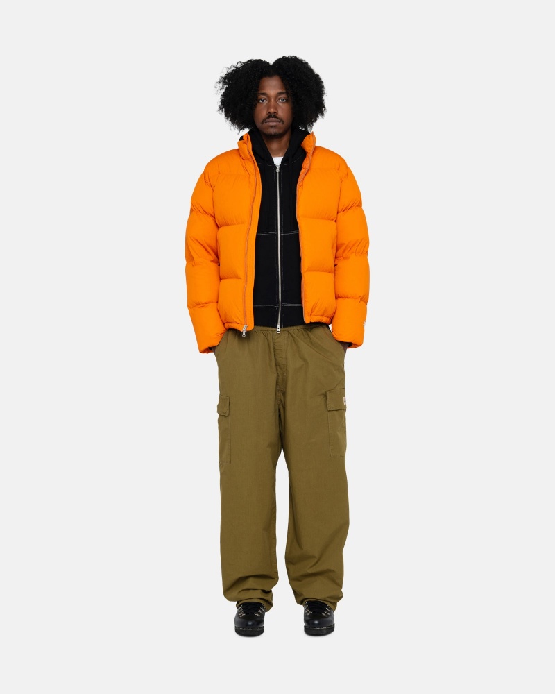 Stüssy Down Puffer Nylon Long Sleeve Outerwear Orange | FXC-835946