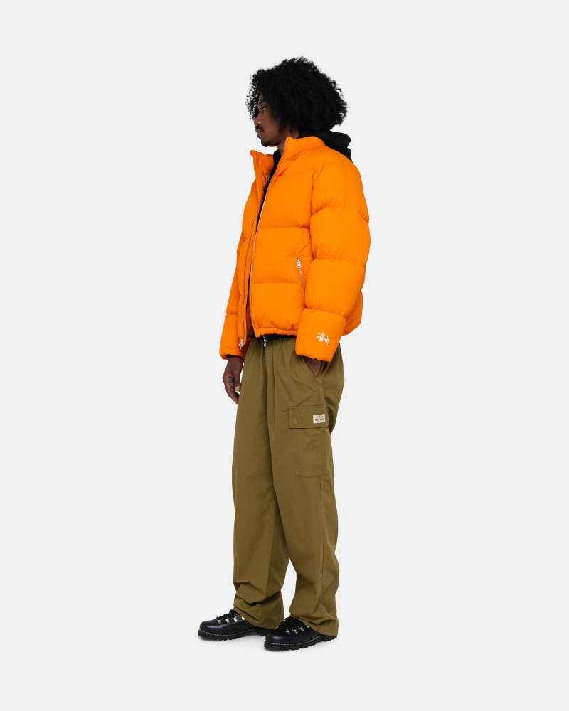 Stüssy Down Puffer Nylon Long Sleeve Outerwear Orange | FXC-835946