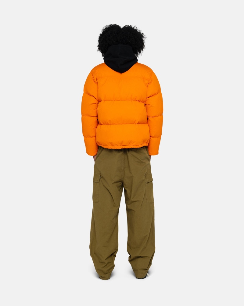 Stüssy Down Puffer Nylon Long Sleeve Outerwear Orange | FXC-835946