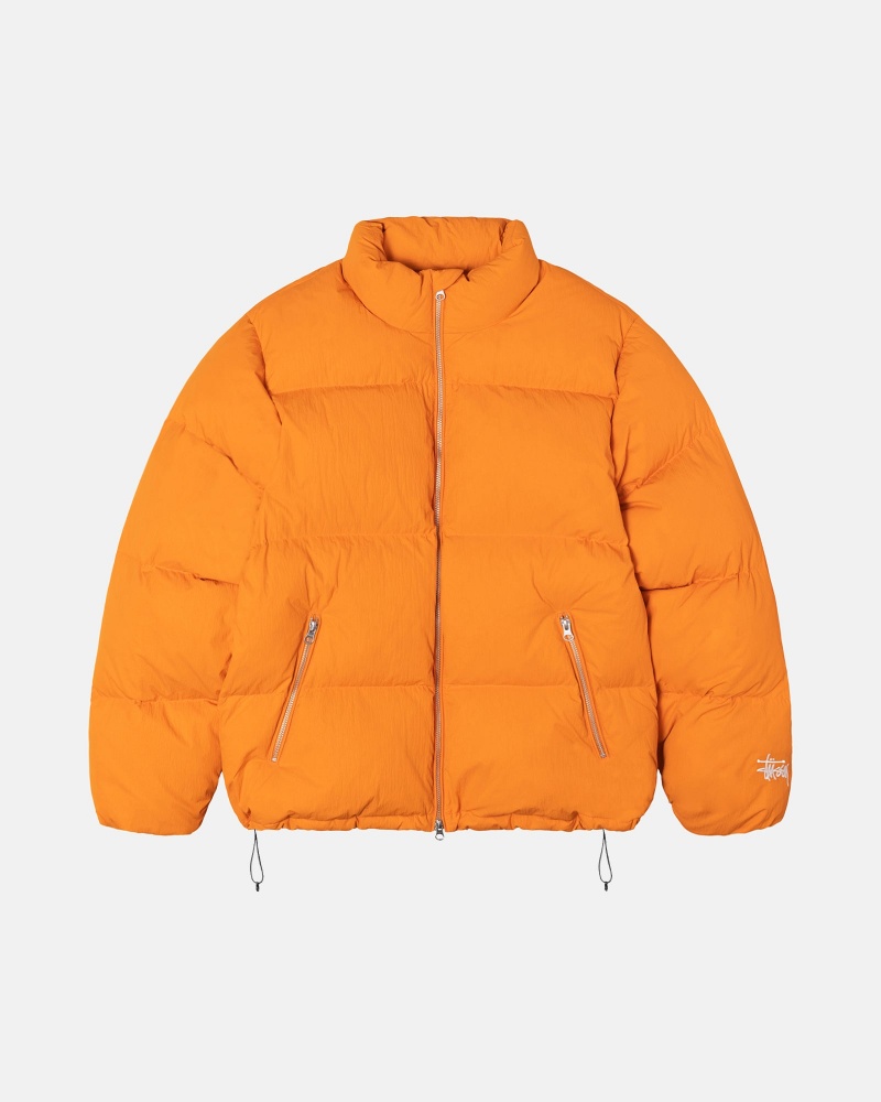 Stüssy Down Puffer Nylon Long Sleeve Outerwear Orange | FXC-835946