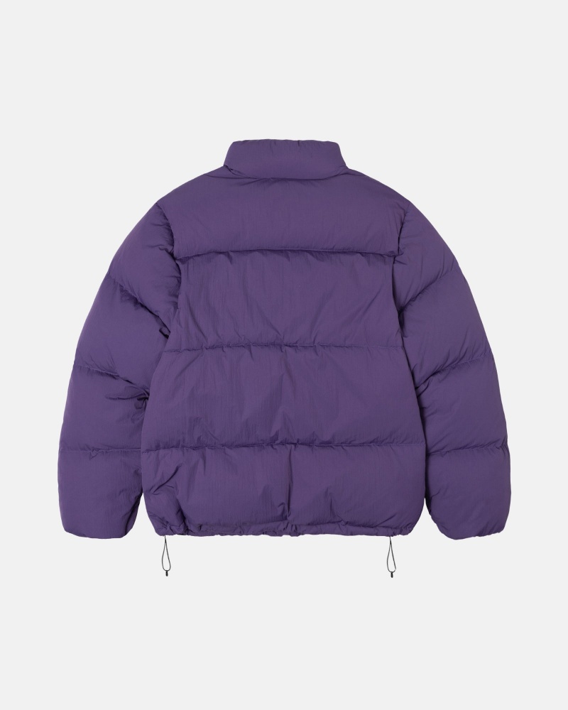 Stüssy Down Puffer Nylon Long Sleeve Outerwear Purple | TZU-064579