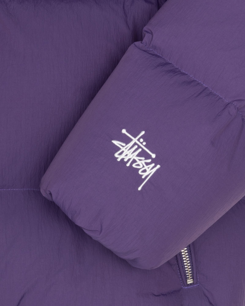 Stüssy Down Puffer Nylon Long Sleeve Outerwear Purple | TZU-064579