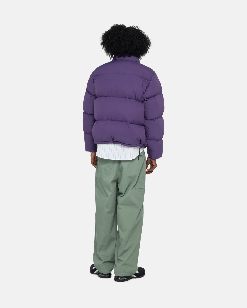 Stüssy Down Puffer Nylon Long Sleeve Outerwear Purple | TZU-064579