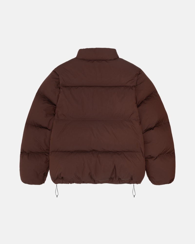 Stüssy Down Puffer Nylon Long Sleeve Outerwear Brown | XBO-213698