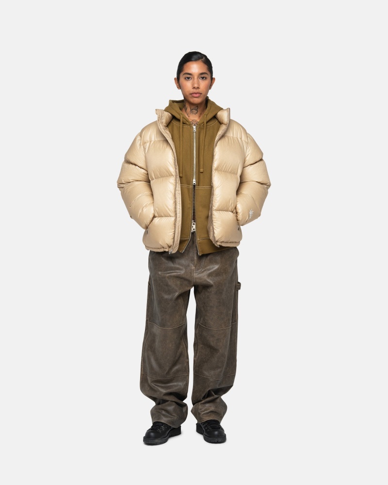 Stüssy Down Puffer Parachute Ripstop Long Sleeve Outerwear Coyote | JXF-475182