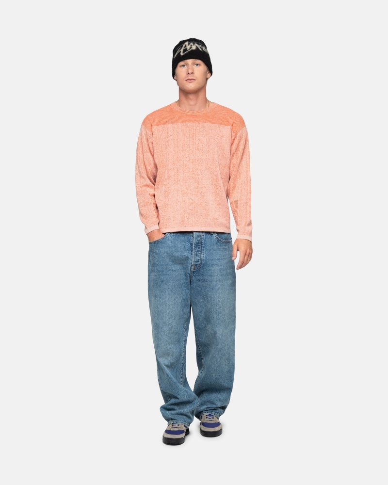 Stüssy Engineered Panel Sweater Long Sleeve Sweater Orange | YZC-385697