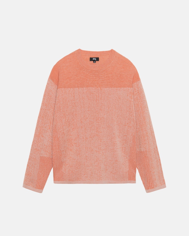 Stüssy Engineered Panel Sweater Long Sleeve Sweater Orange | YZC-385697