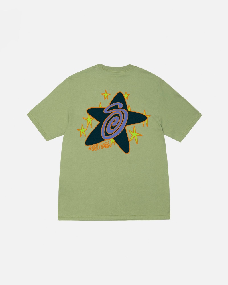 Stüssy Galaxy Tee Short Sleeve T-Shirt Moss | RFL-152683