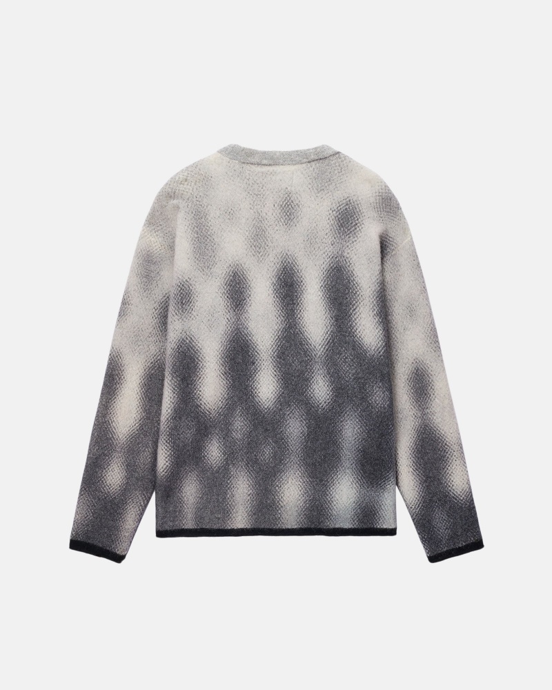 Stüssy Gradient Dot Brushed Sweater Long Sleeve Sweater Grey | IKP-063928