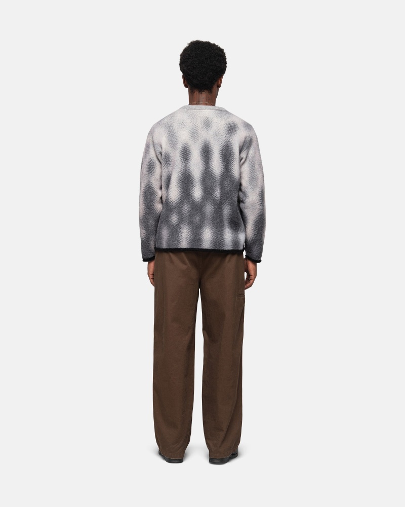 Stüssy Gradient Dot Brushed Sweater Long Sleeve Sweater Grey | IKP-063928