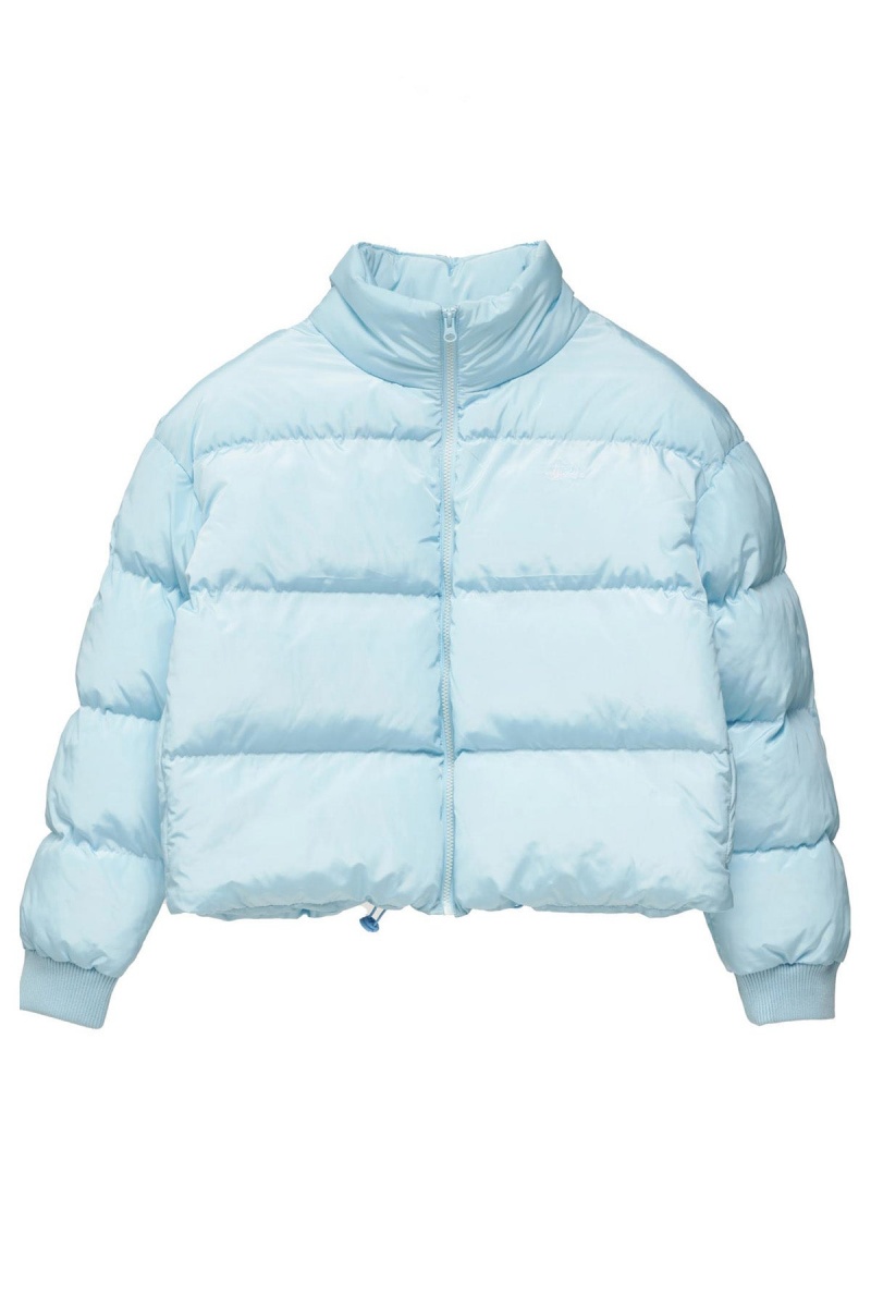 Stüssy Graffiti Puffa Jacket Jackets Light Blue | MJX-195364