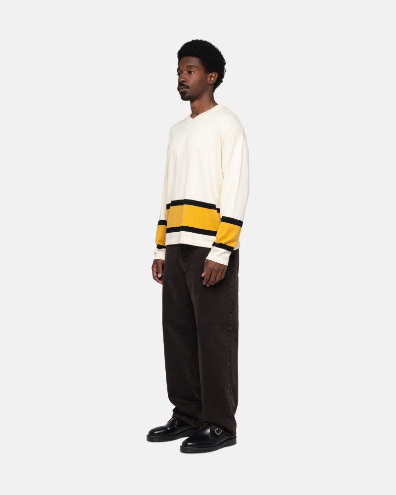 Stüssy Hockey Sweater Long Sleeve Sweater Natural | ADG-824157