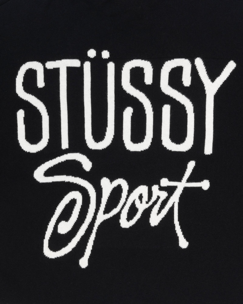 Stüssy Hockey Sweater Long Sleeve Sweater Black | FIZ-627103