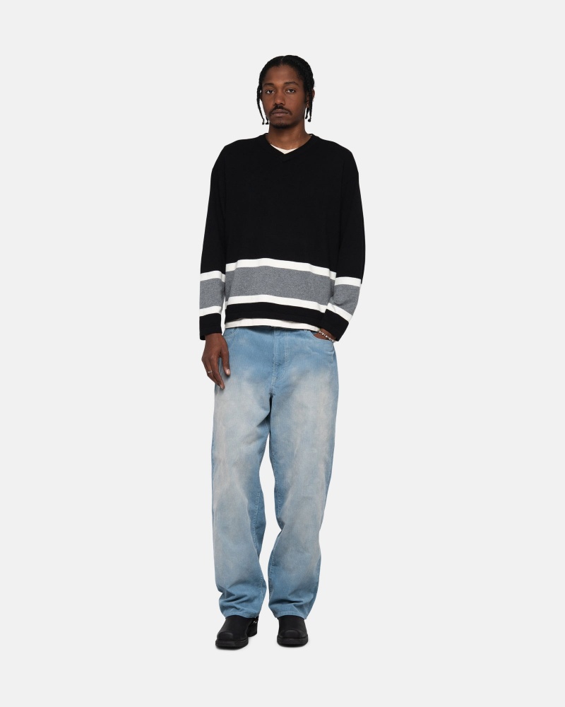 Stüssy Hockey Sweater Long Sleeve Sweater Black | FIZ-627103