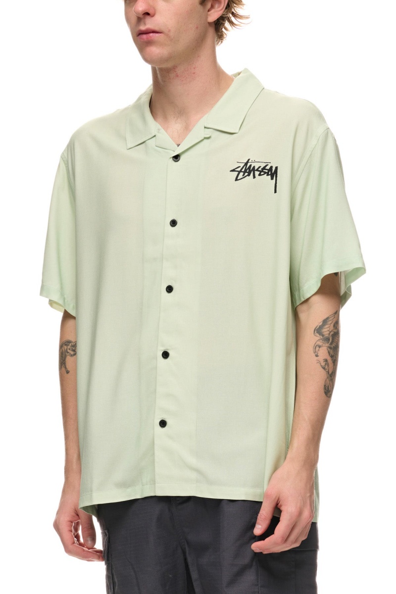 Stüssy How We'Re Living Ss Shirt Shirts Washed Green | TUF-751930