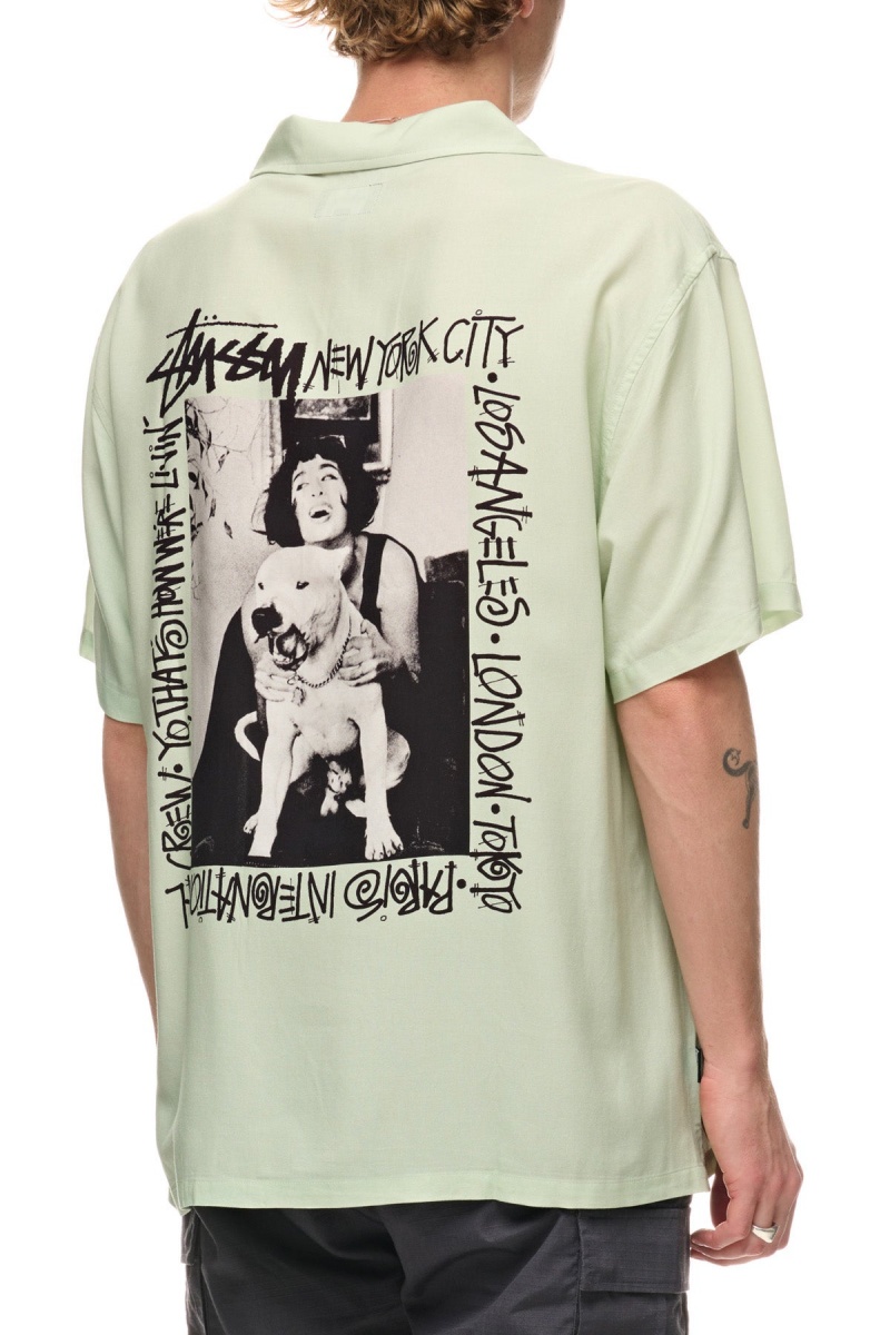 Stüssy How We'Re Living Ss Shirt Shirts Washed Green | TUF-751930