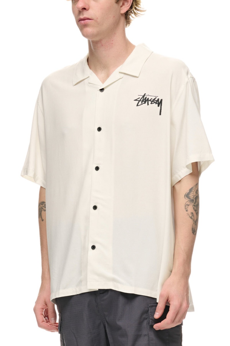 Stüssy How We'Re Living Ss Shirt Shirts White | YHG-879514