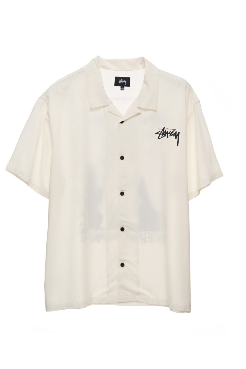 Stüssy How We\'Re Living Ss Shirt Shirts White | YHG-879514