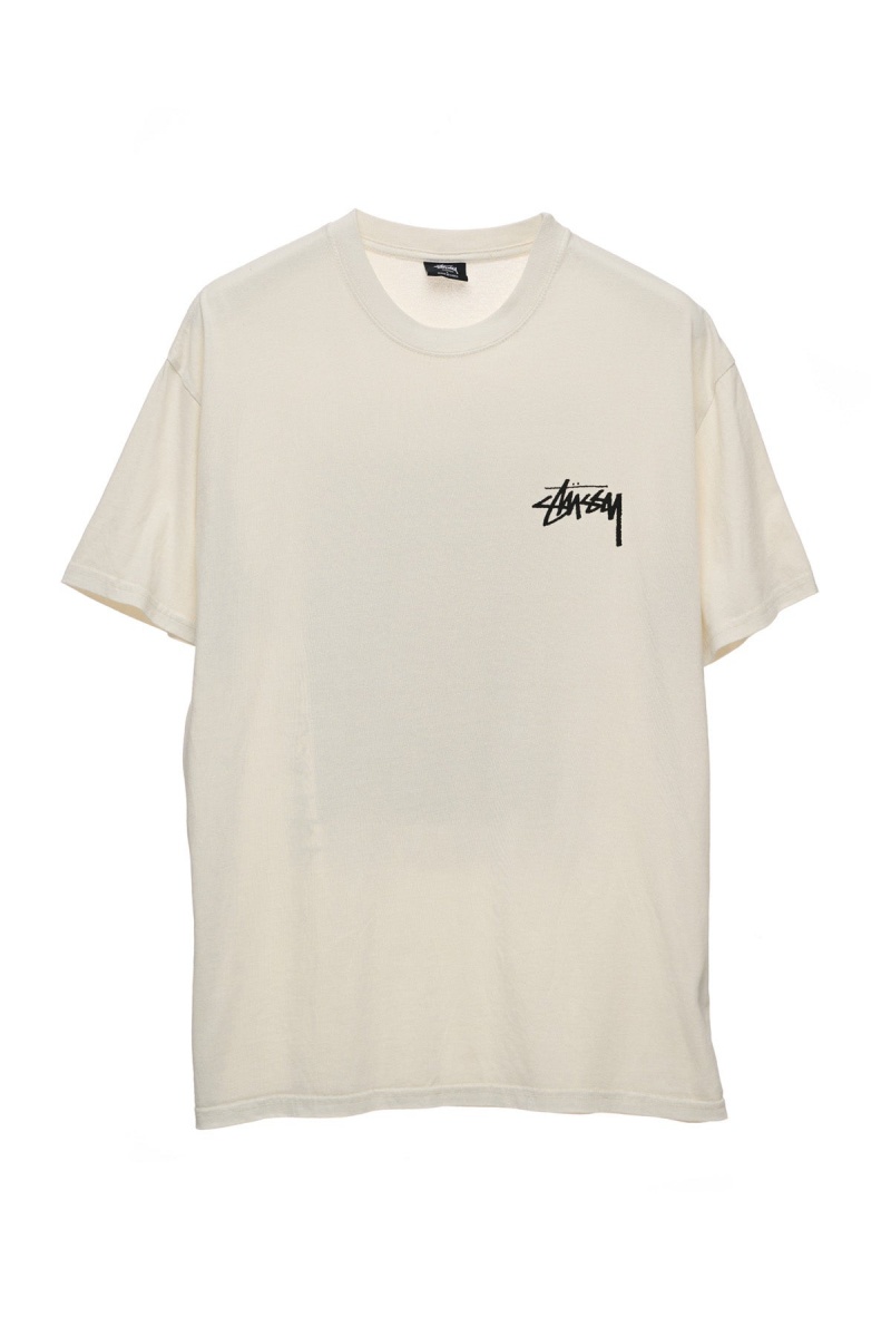 Stüssy How We\'Re Living Ss Tee Tees Pigment Washed White | KSQ-495106