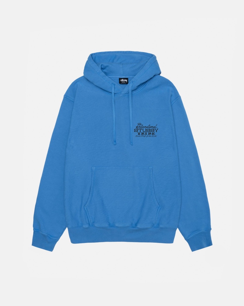 Stüssy IST Hoodie Pigment Dyed Long Sleeve Sweatshirt Blue | CNE-013524