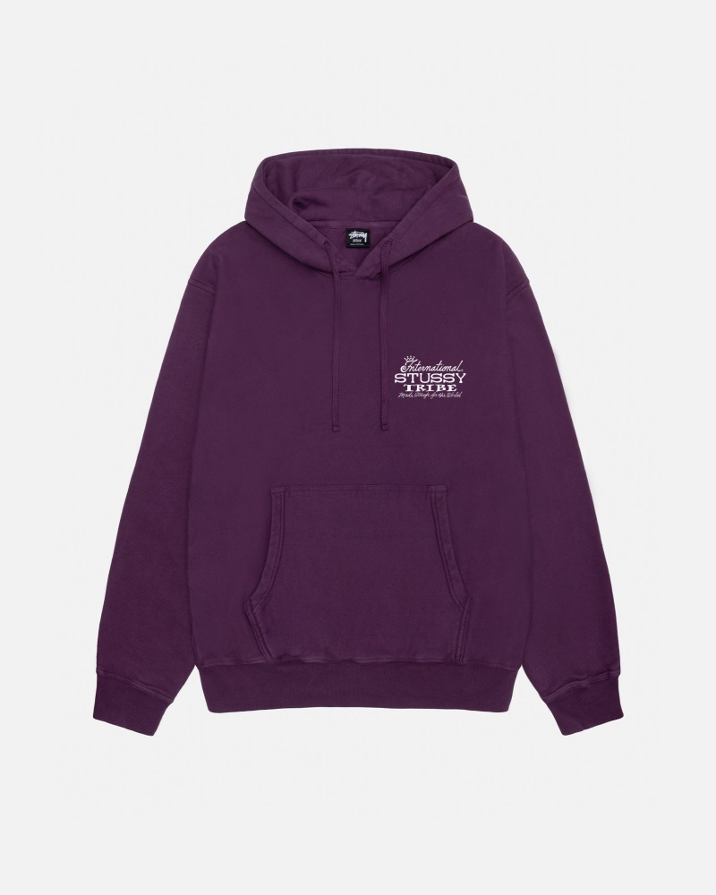 Stüssy IST Hoodie Pigment Dyed Long Sleeve Sweatshirt Purple | QUO-703645