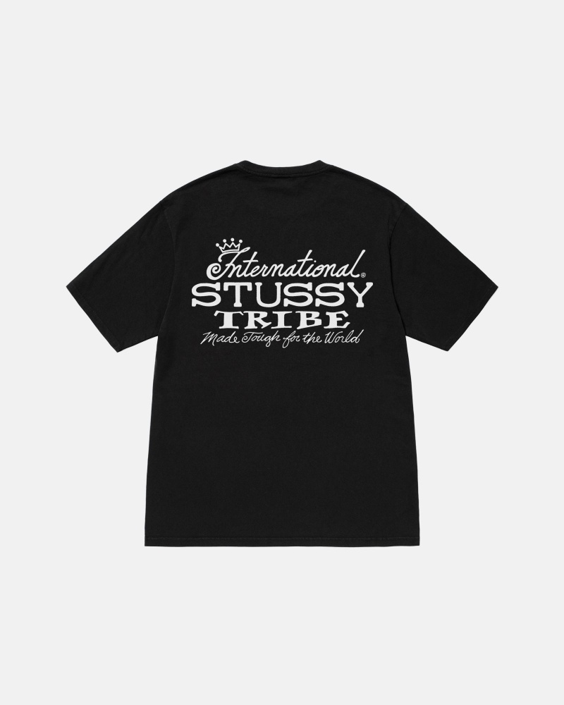 Stüssy IST Tee Pigment Dyed Short Sleeve T-Shirt Black | HDB-306921