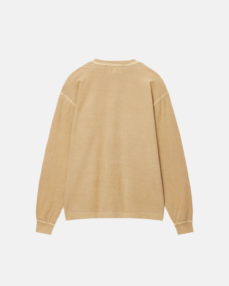 Stüssy Lazy LS Tee Long Sleeve Knit Amber Gold | QNP-463871