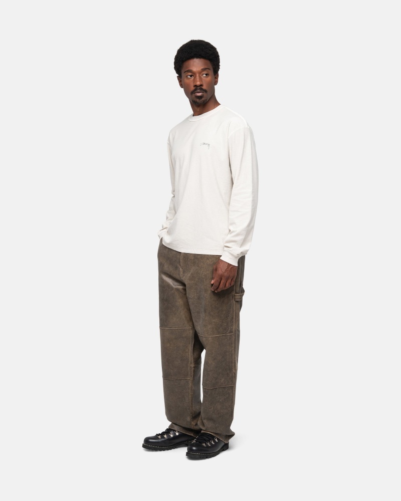 Stüssy Lazy LS Tee Long Sleeve Knit Bone | QVA-307965