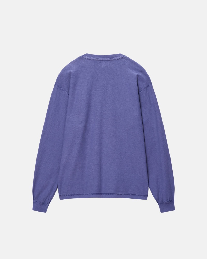 Stüssy Lazy LS Tee Long Sleeve Knit Deep Cobalt | WUO-527918