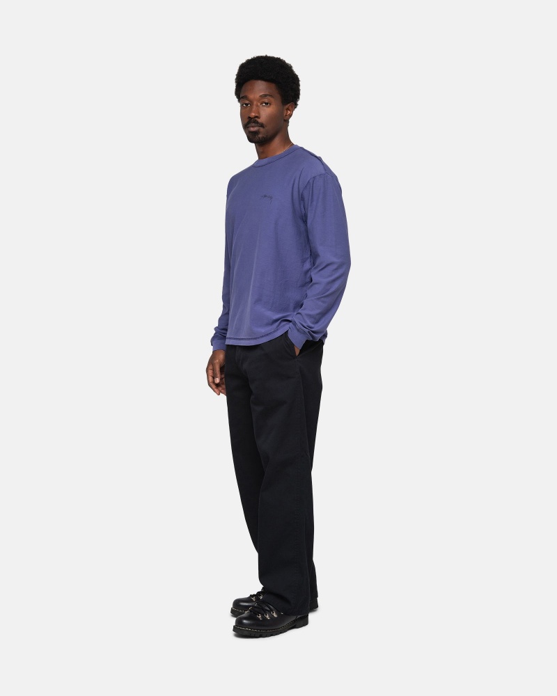 Stüssy Lazy LS Tee Long Sleeve Knit Deep Cobalt | WUO-527918