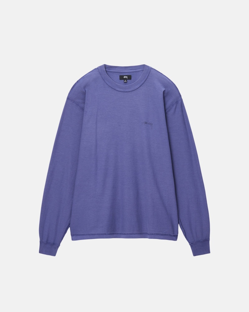 Stüssy Lazy LS Tee Long Sleeve Knit Deep Cobalt | WUO-527918