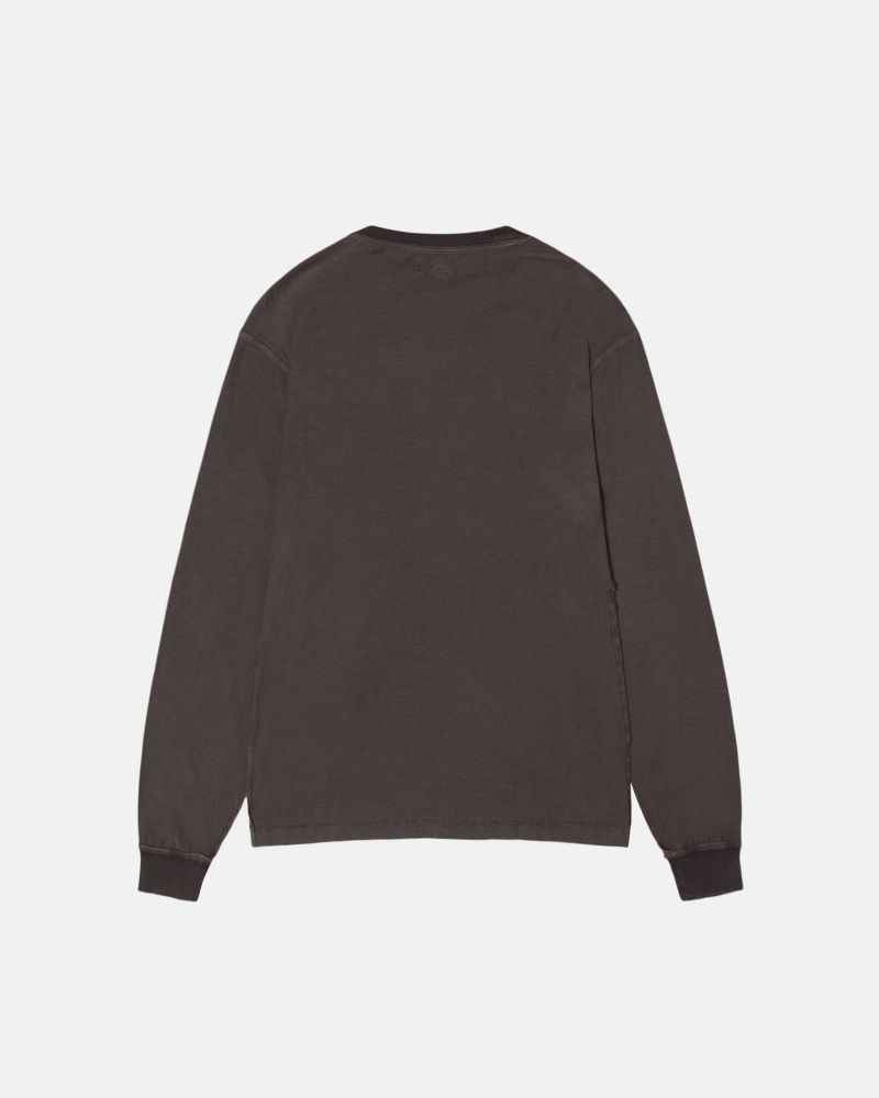 Stüssy Lazy LS Tee Long Sleeve Knit Faded Black | CDG-072865