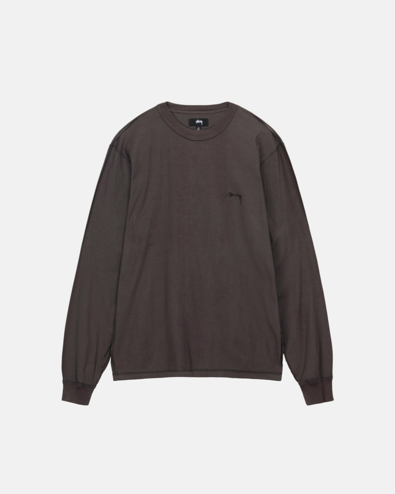 Stüssy Lazy LS Tee Long Sleeve Knit Faded Black | CDG-072865