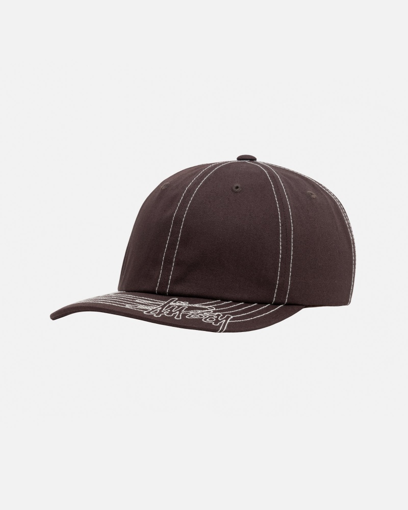 Stüssy Low Pro Basic Stitch Strapback Ball Cap Brown | BPL-089615