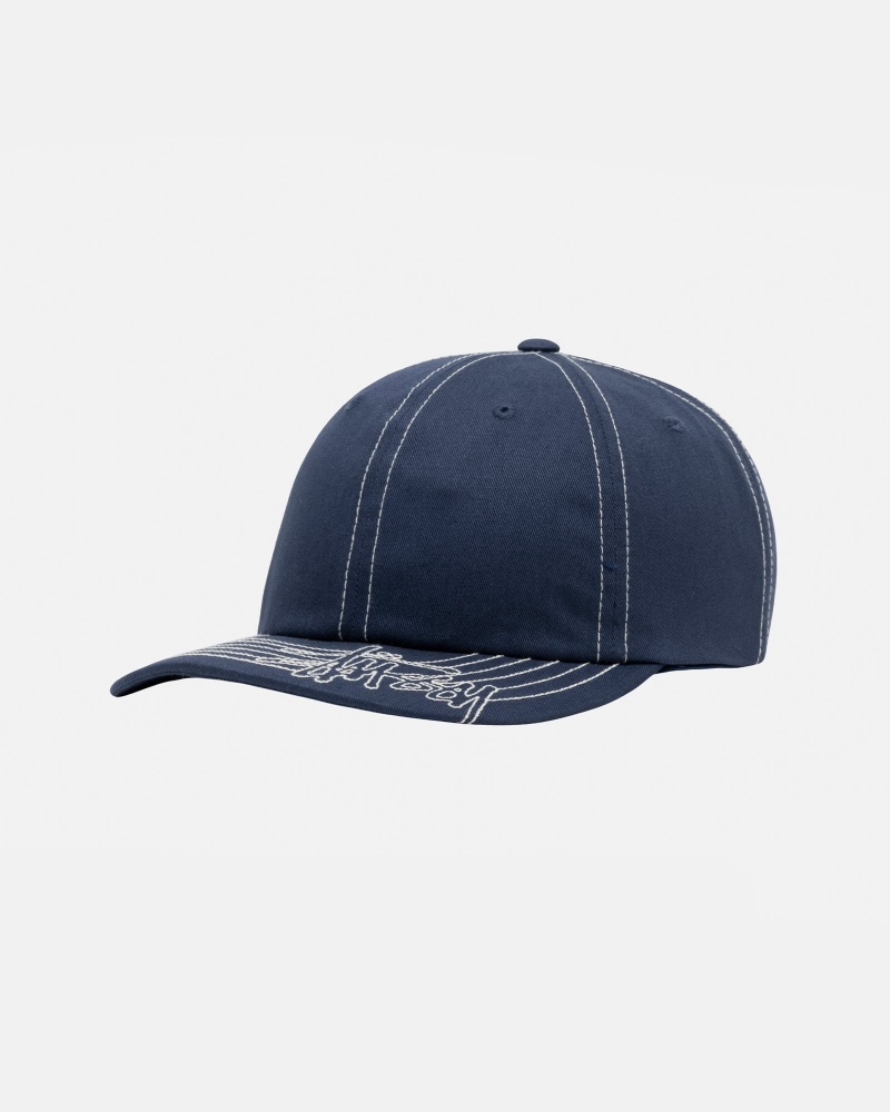 Stüssy Low Pro Basic Stitch Strapback Ball Cap Navy | QZU-732864