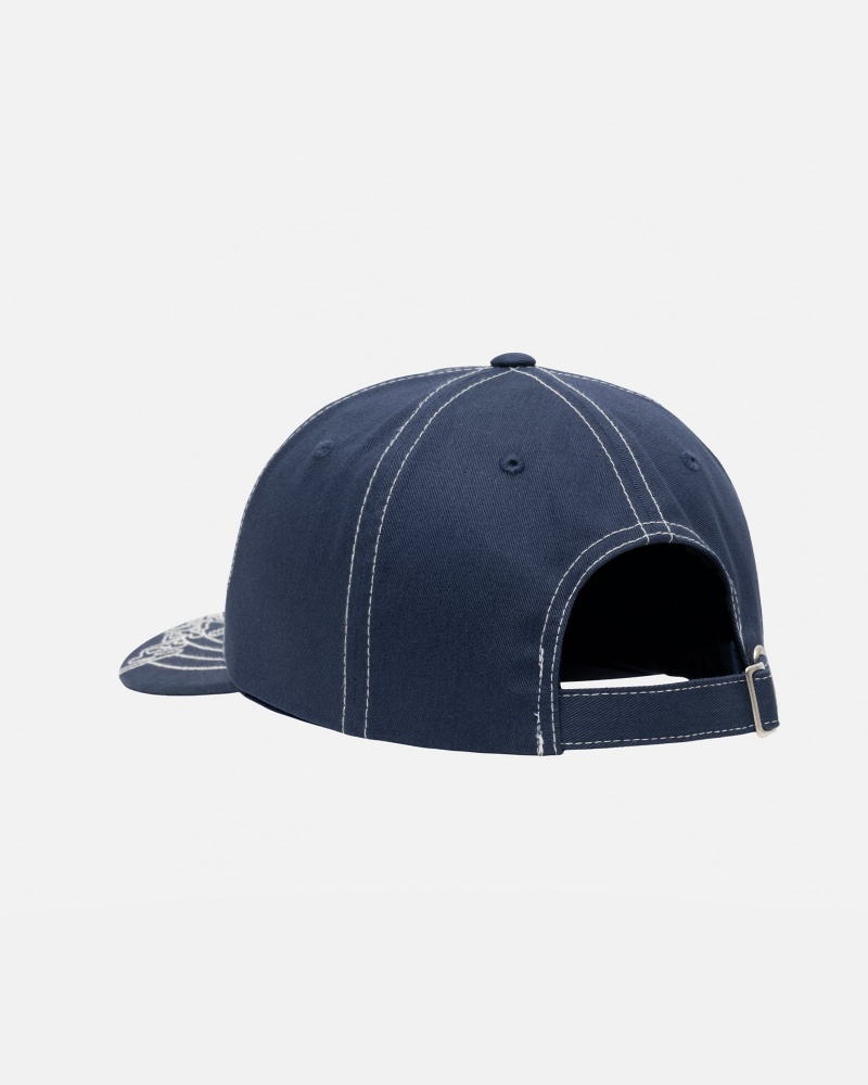 Stüssy Low Pro Basic Stitch Strapback Ball Cap Navy | QZU-732864