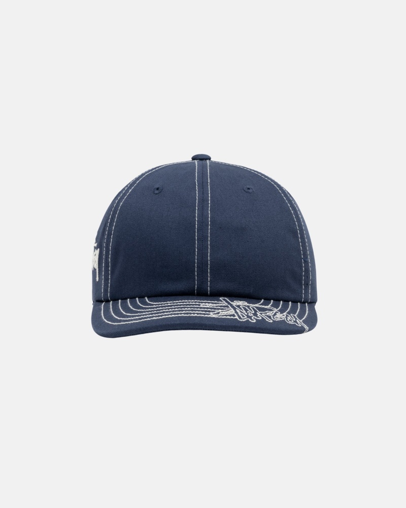 Stüssy Low Pro Basic Stitch Strapback Ball Cap Navy | QZU-732864