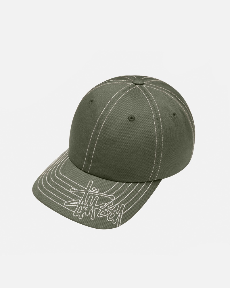 Stüssy Low Pro Basic Stitch Strapback Ball Cap Olive | XKB-634807