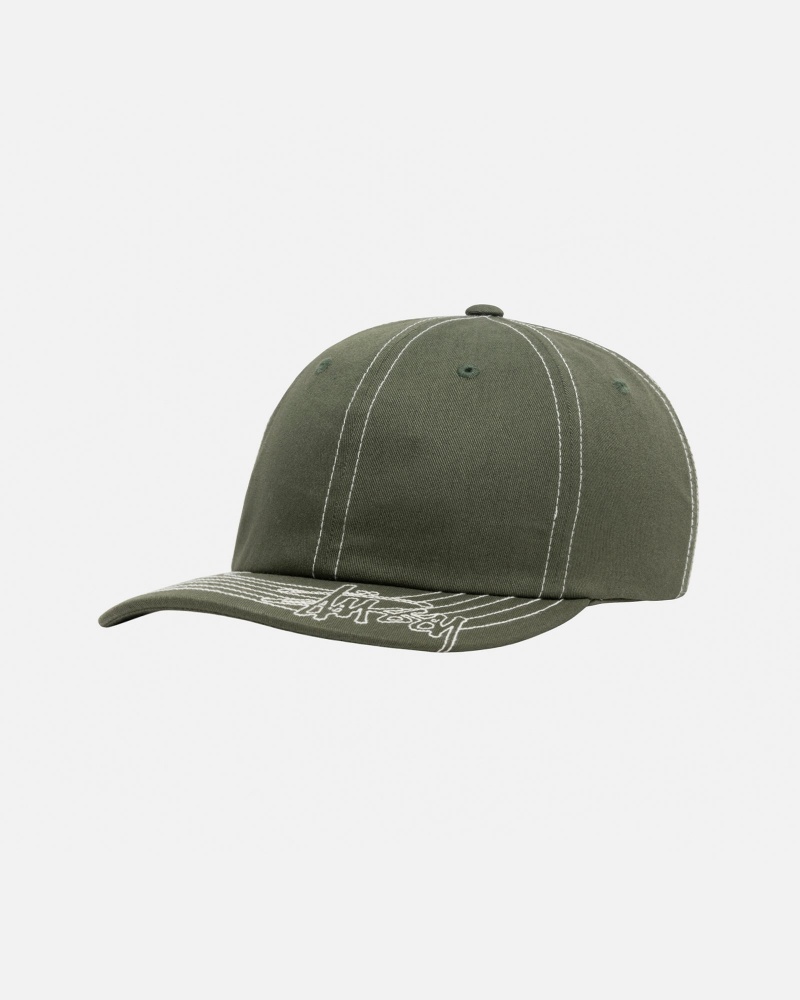 Stüssy Low Pro Basic Stitch Strapback Ball Cap Olive | XKB-634807