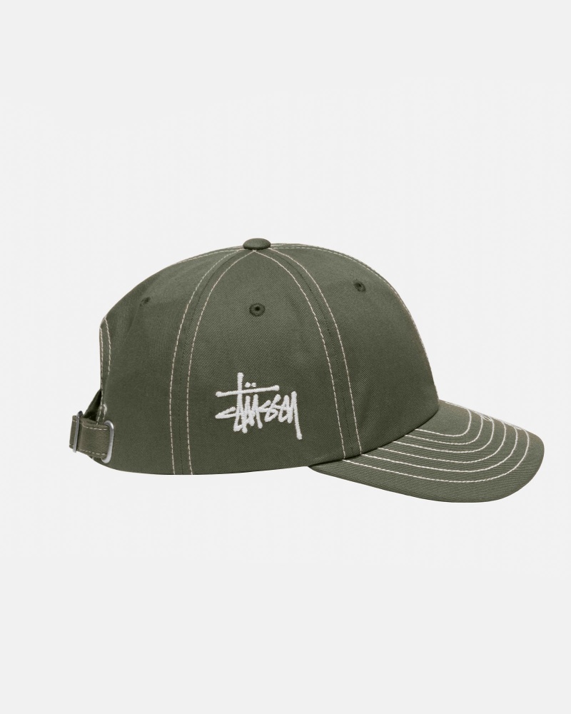 Stüssy Low Pro Basic Stitch Strapback Ball Cap Olive | XKB-634807