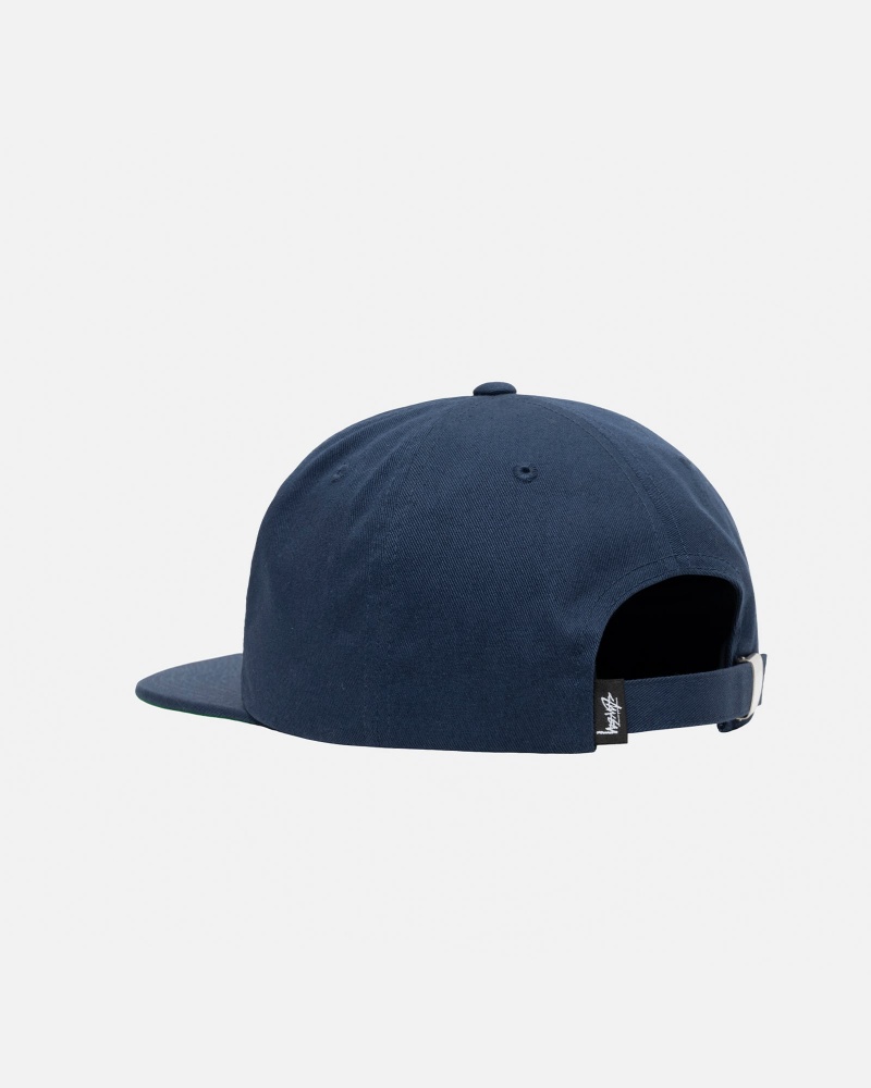 Stüssy Mid-Depth Basic Strapback Ball Cap Navy | BKJ-615289