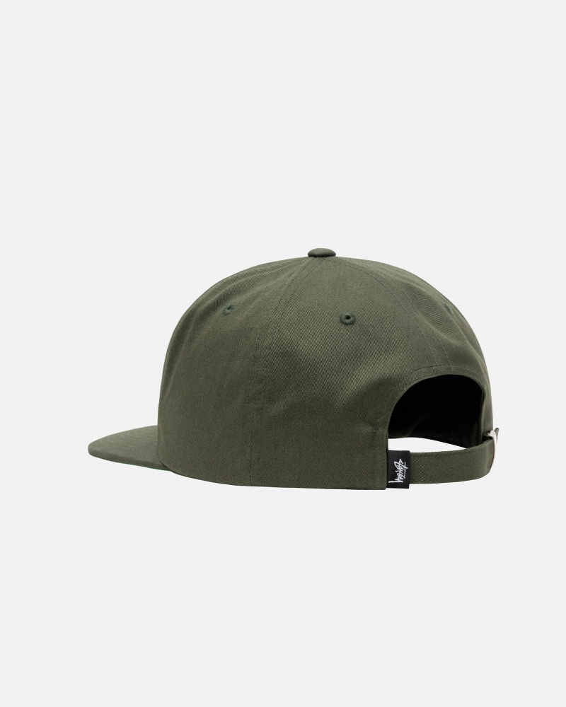 Stüssy Mid-Depth Basic Strapback Ball Cap Olive | EHW-507318