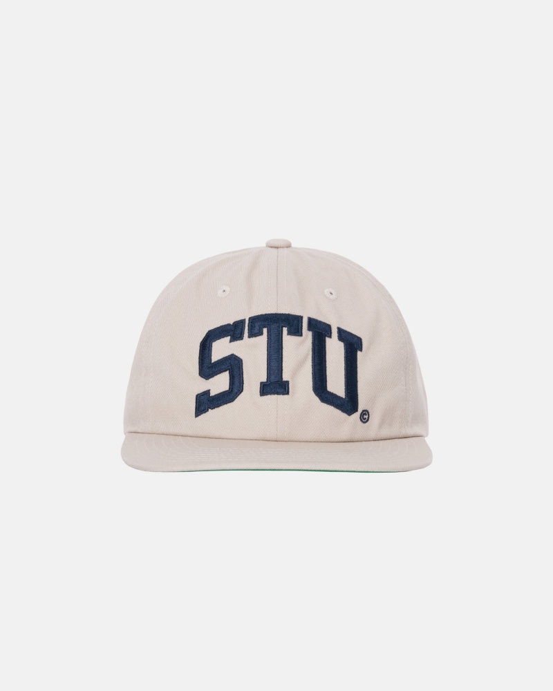 Stüssy Mid-Depth Stu Arch Strapback Ball Cap Khaki | IQJ-153627