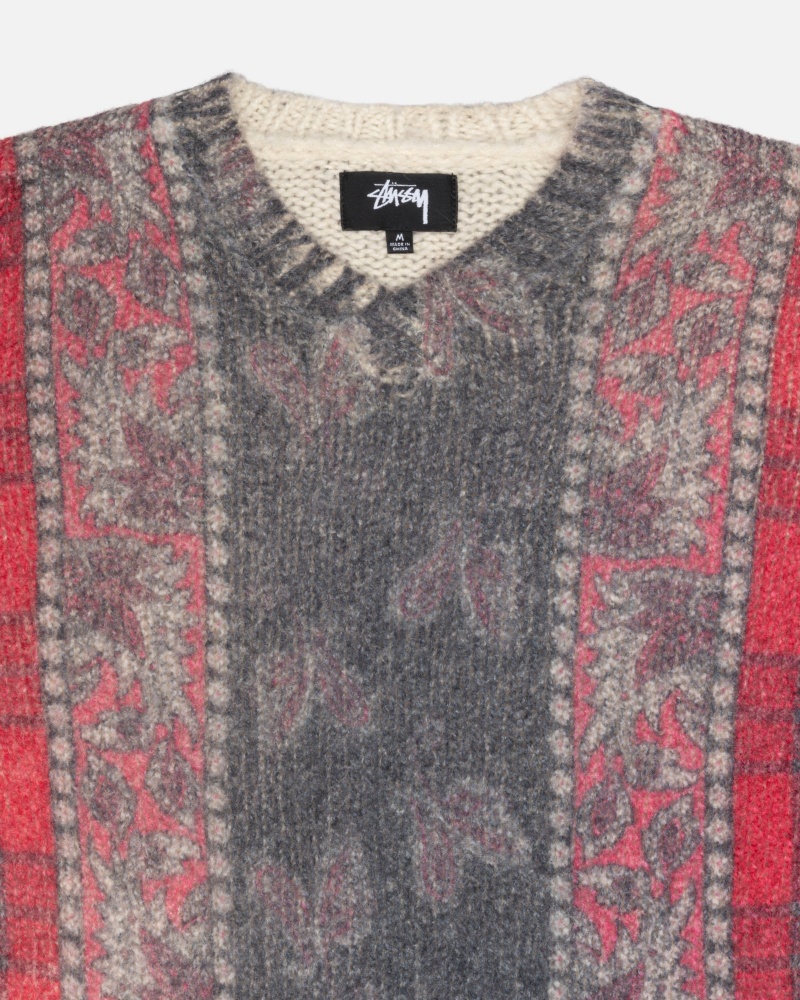 Stüssy Mixed Print Alpaca Sweater Long Sleeve Sweater | QDH-420983