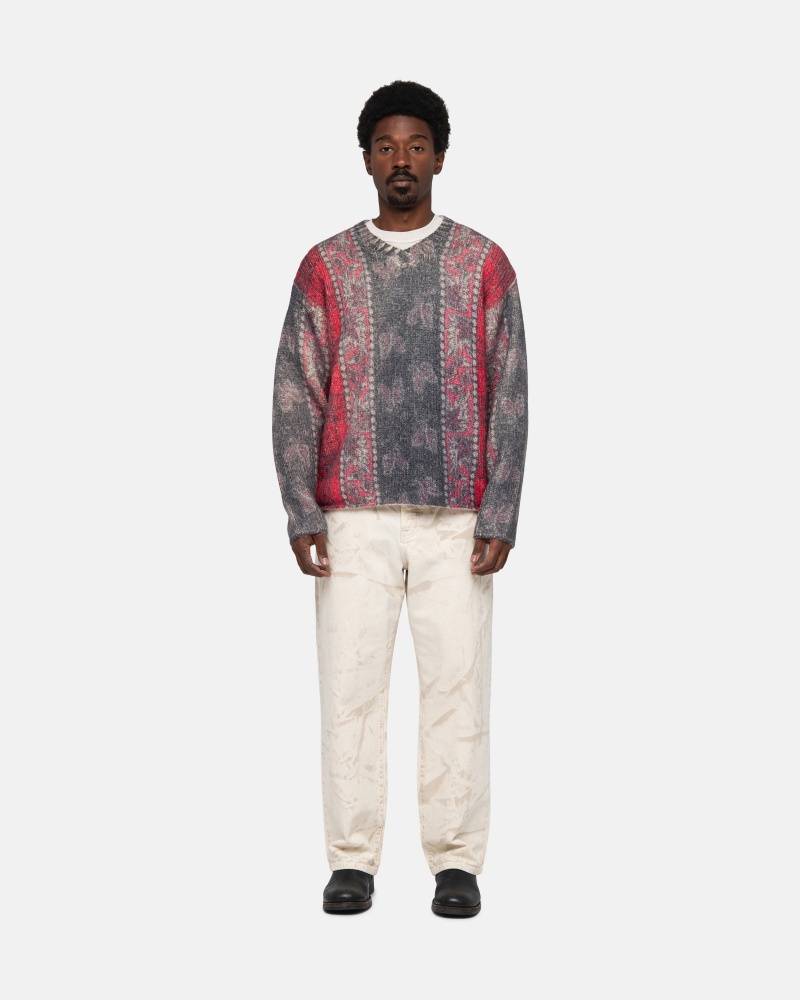 Stüssy Mixed Print Alpaca Sweater Long Sleeve Sweater | QDH-420983