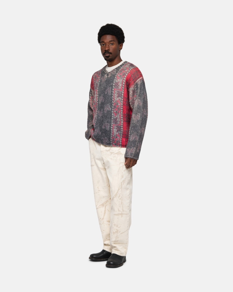 Stüssy Mixed Print Alpaca Sweater Long Sleeve Sweater | QDH-420983